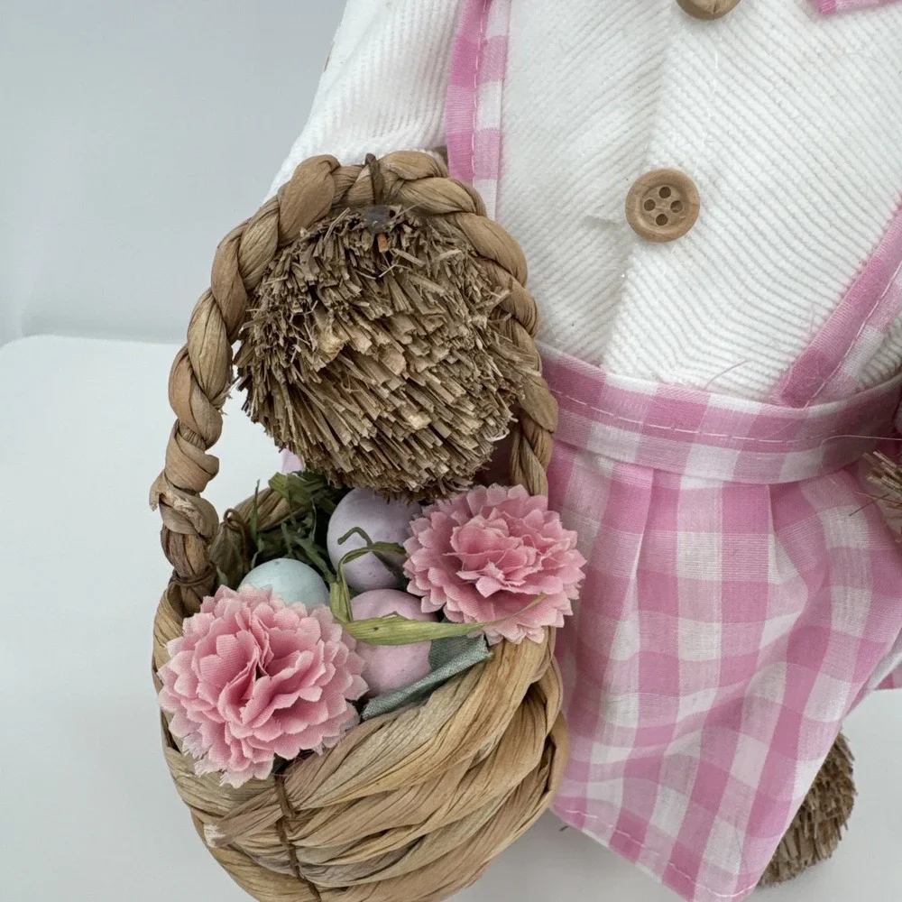 Vintage Pier 1 Sisal Straw Easter Bunny Set Of‎ 2 Dad (new) & Mom Spring Whimsy